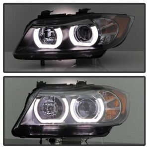 BMW E90 3-Series 06-08 4DR Version 2 Projector Headlights - Black - Image 8