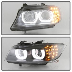 BMW E90 3-Series 09-12 4DR Projector Headlights - Black - Image 8