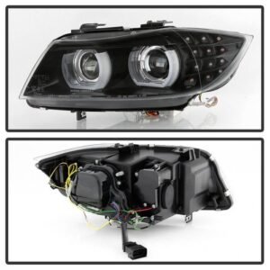 BMW E90 3-Series 09-12 4DR Projector Headlights- Black - Image 2