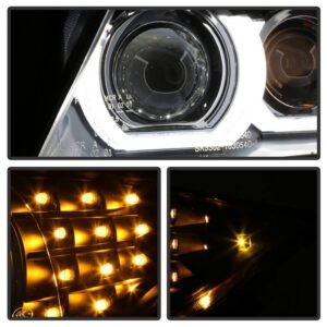 BMW E90 3-Series 09-12 4DR Projector Headlights- Black - Image 7