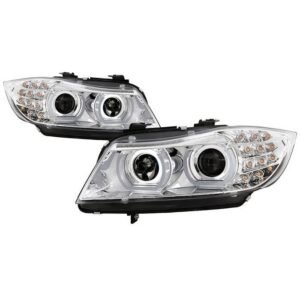 BMW E90 3-Series 09-12 4DR Projector Headlights - Chrome - Image 1