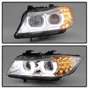 BMW E90 3-Series 09-12 4DR Projector Headlights - Chrome - Image 8