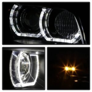 BMW E92 3 Series 08-10 Projector Headlights - Black - Image 7