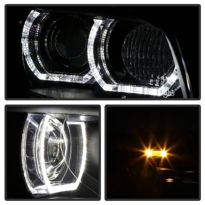 BMW E92 3 Series 08-10 Projector Headlights - Black