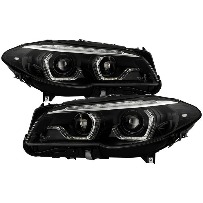 BMW 5 Series F10 2011-2013 Projector Headlights - Black
