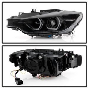 BMW F30 3 Series 2012 - 2014 4DR Projector Headlights - Black - Image 2