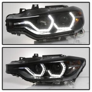 BMW F30 3 Series 2012 - 2014 4DR Projector Headlights - Black Smoke - Image 7