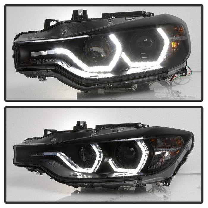 BMW F30 3 Series 2012 - 2014 4DR Projector Headlights - Black Smoke
