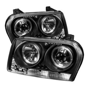 Chrysler 300 09-10 Projector Headlights - LED Halo - Black - Image 1