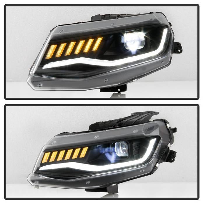 Chevy Camaro 16-18 Halogen Model Full LED Headlights- Black