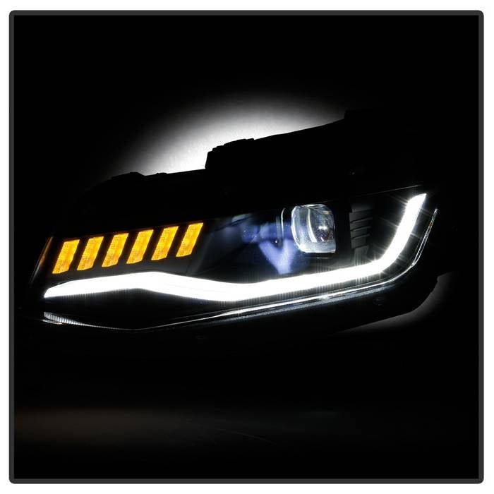 Chevy Camaro 16-18 Halogen Model Full LED Headlights- Black