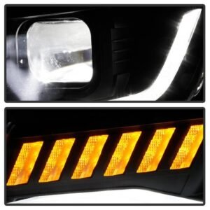 Chevy Camaro 16-18 Halogen Model Full LED Headlights- Black - Image 9
