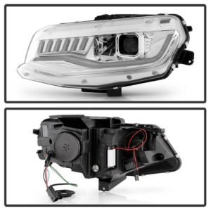 Chevy Camaro 16-18 Projector Headlights-Sequential Turn Signal- Chrome - Image 2