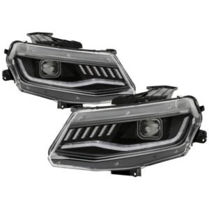Chevy Camaro 16-18 Full LED Headlights - Sequential Turn Signal - Black - Image 1