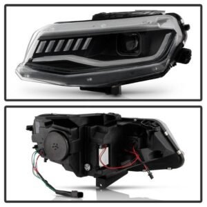 Chevy Camaro 16-18 Full LED Headlights - Sequential Turn Signal - Black - Image 2