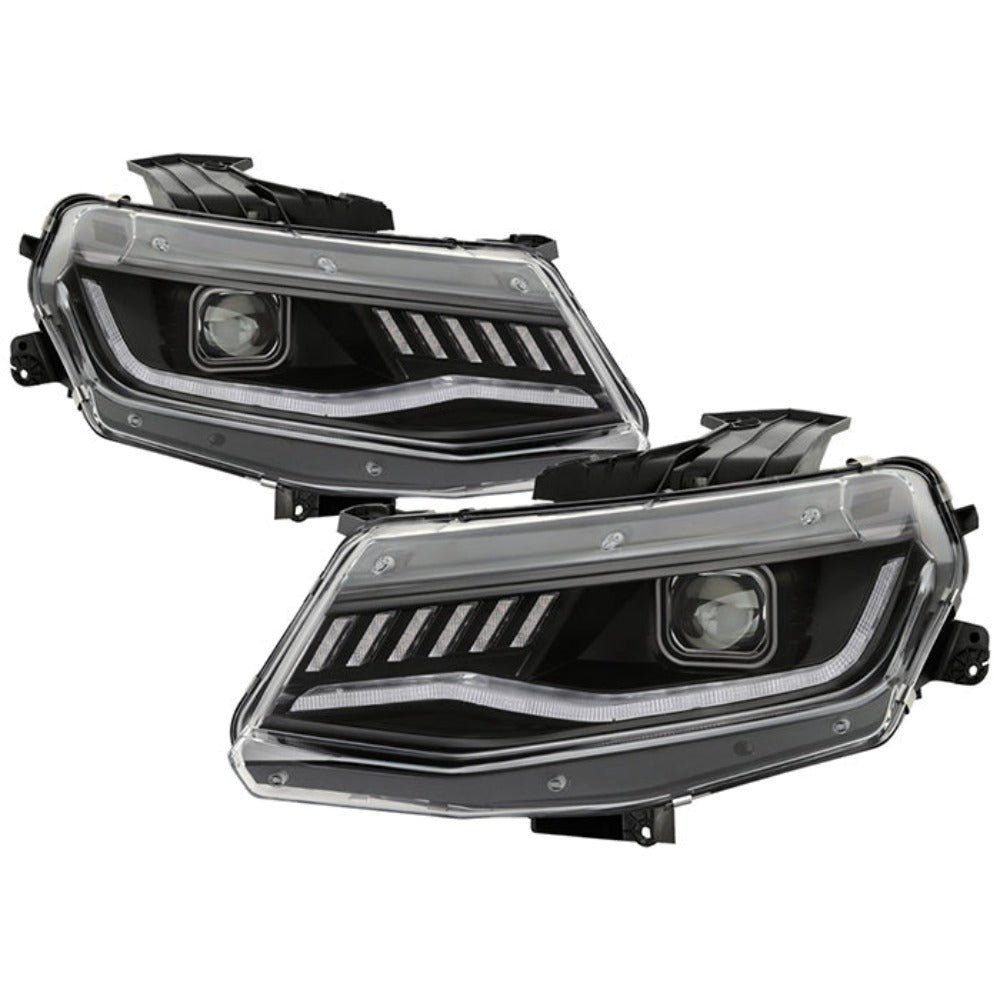 Chevy Camaro 16-18 Projector Headlights - Sequential Turn Signal - Black