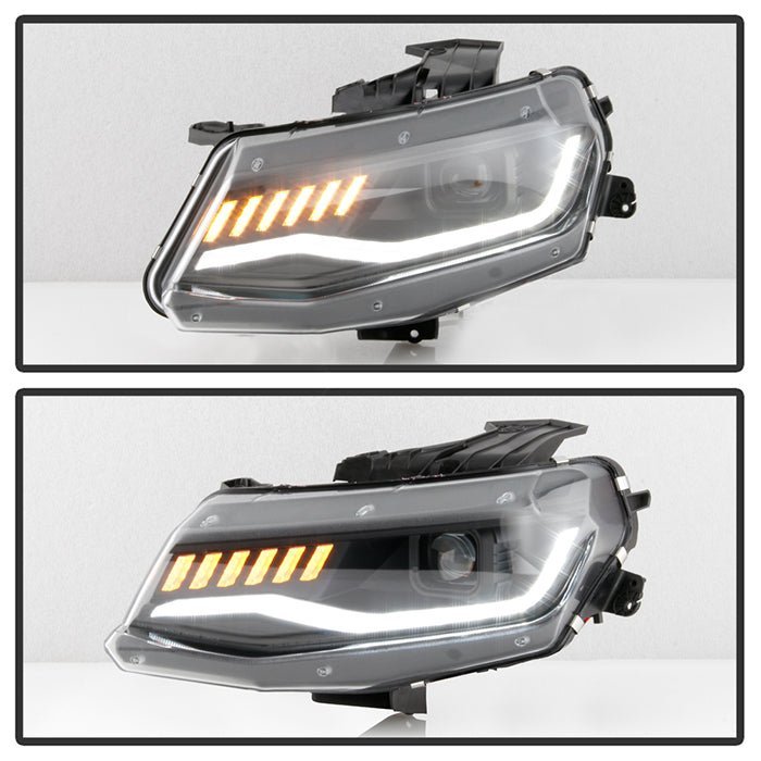 Chevy Camaro 16-18 Projector Headlights - Sequential Turn Signal - Black