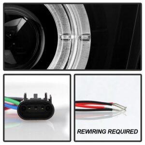 Chevy Camaro 10-13 Projector Headlights- LED Halo - Black - Image 4