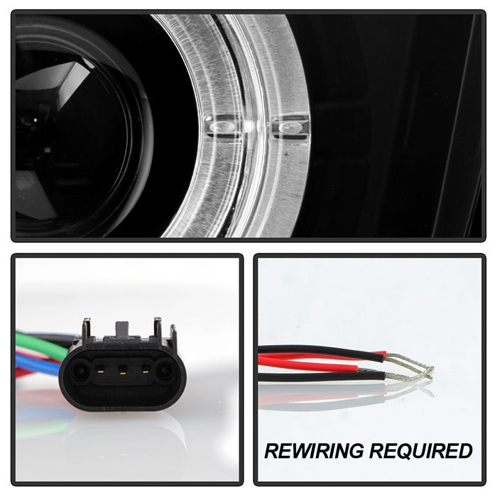 Chevy Camaro 10-13 Projector Headlights- LED Halo - Black