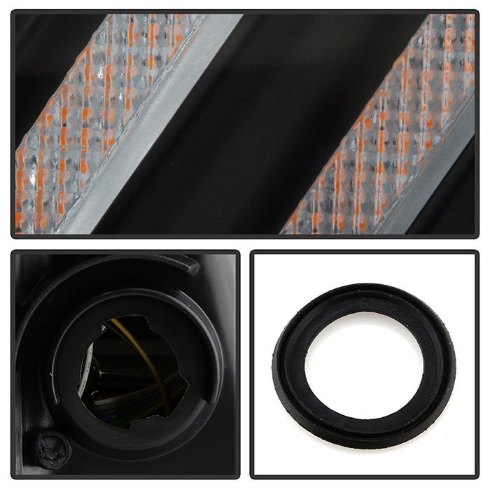 Chevy Camaro 2010-2013 Equipped Headlights - Sequential LED Switchback Turn Signal Lights - Black