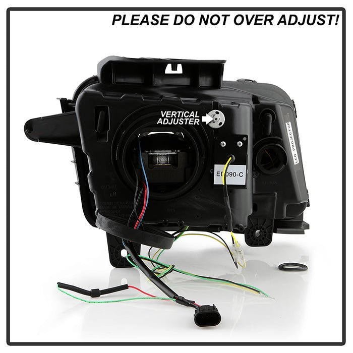 Chevy Camaro 2010-2013 Equipped Headlights - Sequential LED Switchback Turn Signal Lights - Black