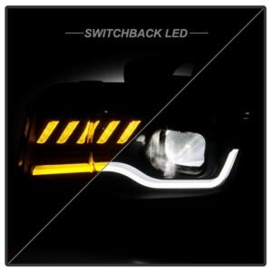 Chevy Camaro 2010-2013 Equipped Headlights - Sequential LED Switchback Turn Signal Lights - Black - Image 8