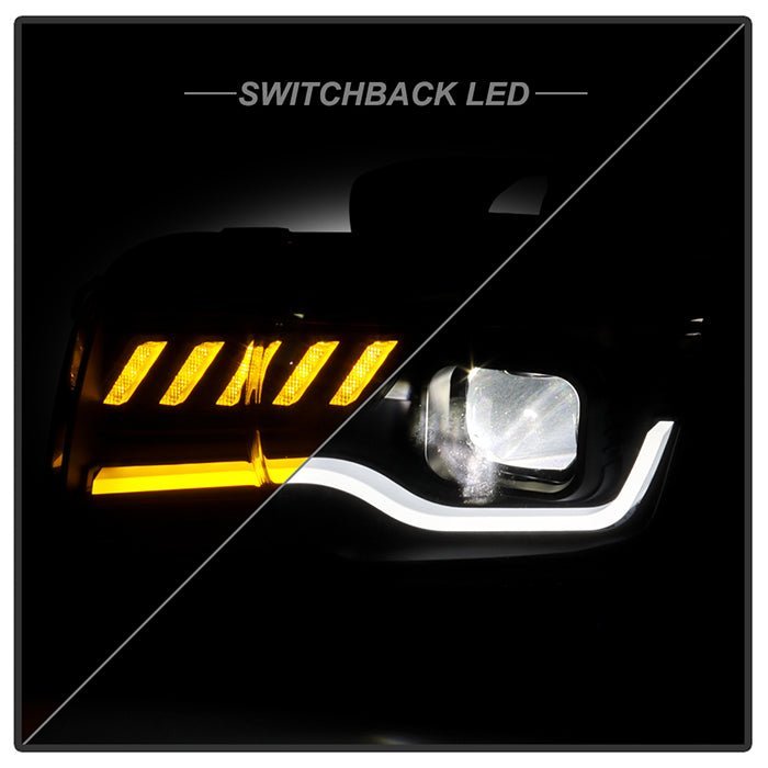 Chevy Camaro 2010-2013 Equipped Headlights - Sequential LED Switchback Turn Signal Lights - Black