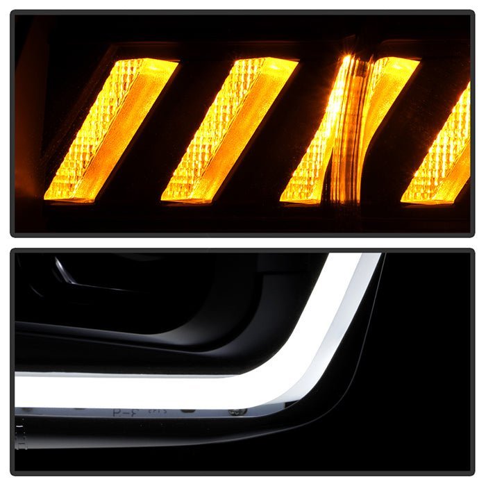 Chevy Camaro 2010-2013  Projector Headlights - Sequential LED Switchback Turn Signal Lights - Black