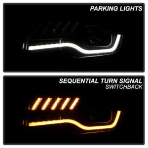 Chevy Camaro 2010-2013  Projector Headlights - Sequential LED Switchback Turn Signal Lights - Black - Image 11