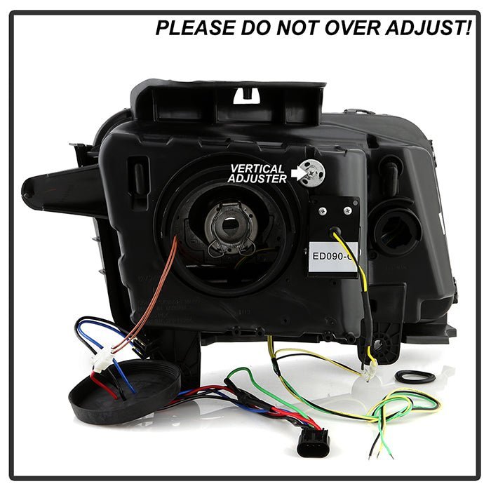 Chevy Camaro 2010-2013  Projector Headlights - Sequential LED Switchback Turn Signal Lights - Black