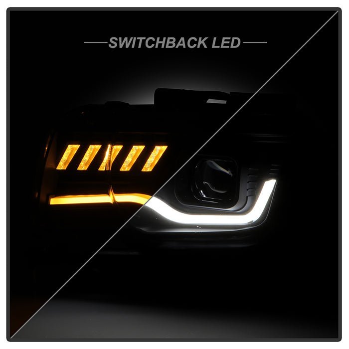 Chevy Camaro 2010-2013  Projector Headlights - Sequential LED Switchback Turn Signal Lights - Black