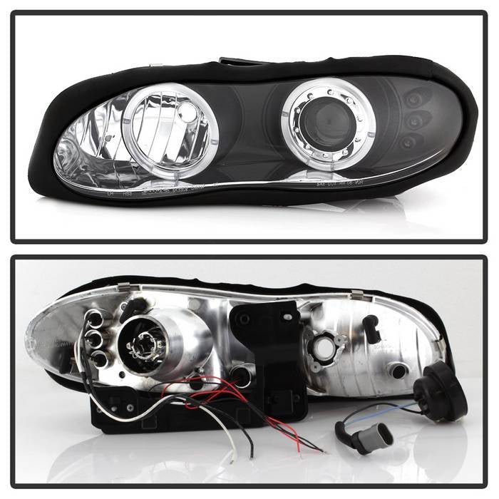 Chevy Camaro 98-02 Projector Headlights - LED Halo - Black