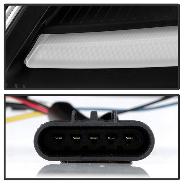 Chevy Corvette 2005-2013 Equipped Headlights - Sequential LED Turn Signal -  Black