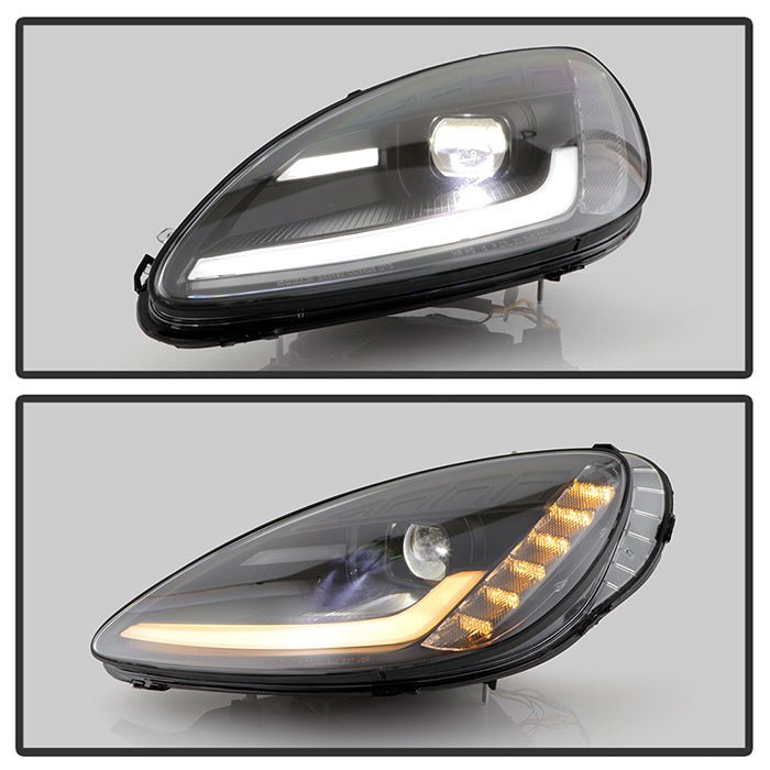 Chevy Corvette 2005-2013 Equipped Headlights - Sequential LED Turn Signal -  Black