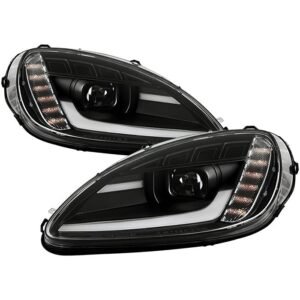 Chevy Corvette 2005-2013 Projector Headlights - Sequential LED Turn Signal - Black - Image 1