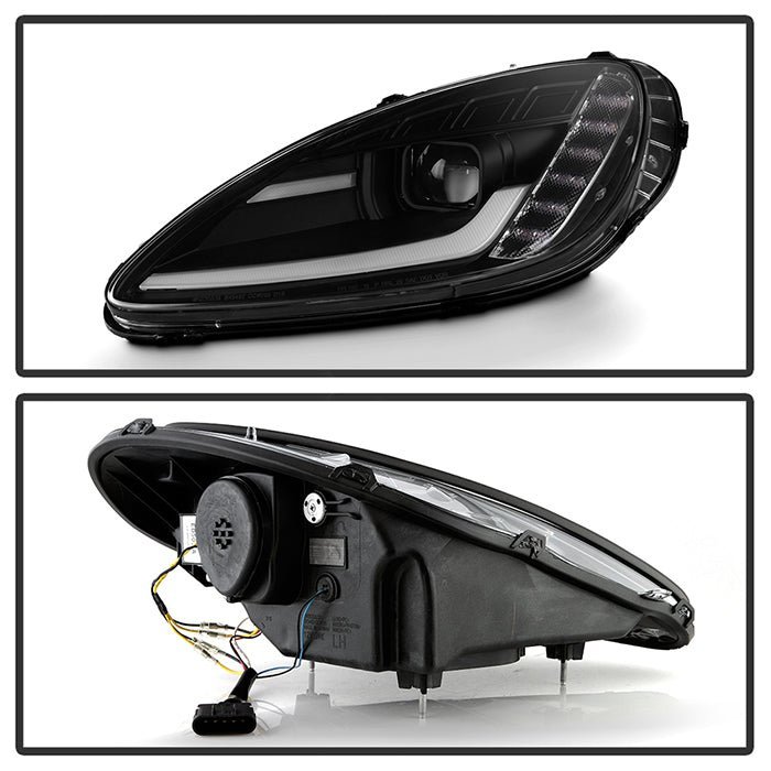 Chevy Corvette 2005-2013 Projector Headlights - Sequential LED Turn Signal - Black