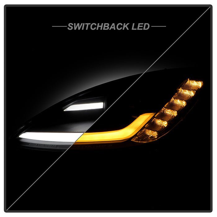 Chevy Corvette 2005-2013 Projector Headlights - Sequential LED Turn Signal - Black