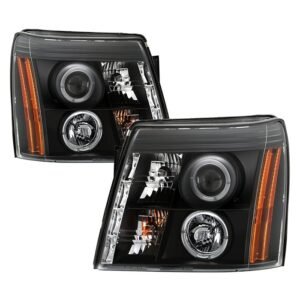Cadillac Escalade 02-03 Projector Headlights - Black - Image 1
