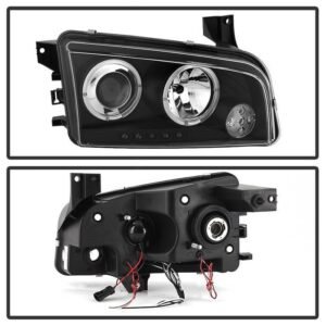 Dodge Charger 06-10 Projector Headlights - Black - Image 2
