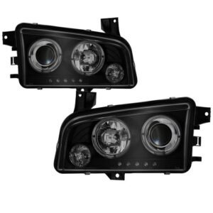 Dodge Charger 06-10 Projector Headlights -Black Smoke - Image 1