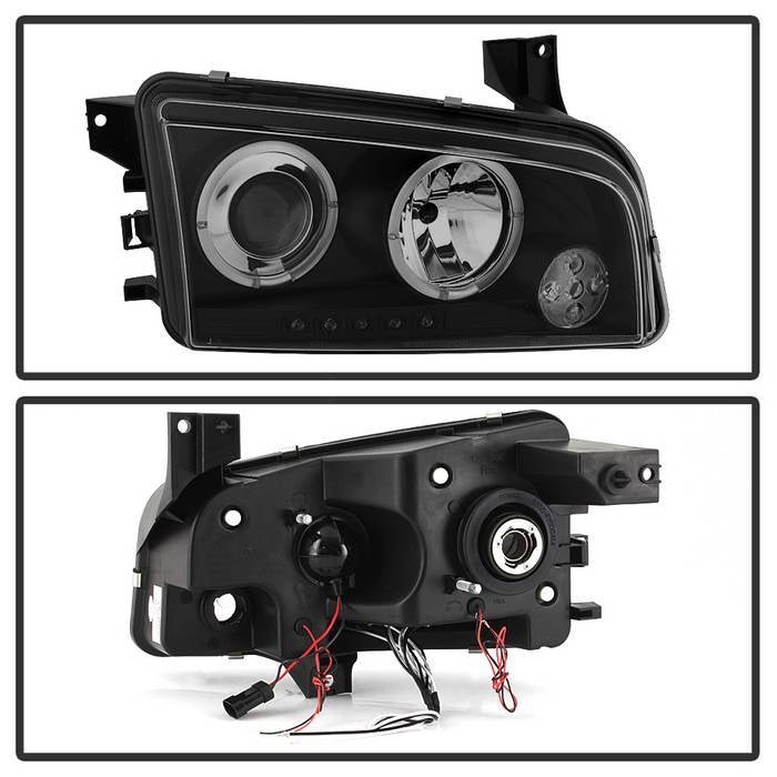 Dodge Charger 06-10 Projector Headlights -Black Smoke