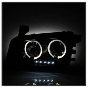 Dodge Charger 06-10 Projector Headlights -Black Smoke - Image 6