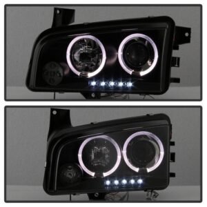 Dodge Charger 06-10 Projector Headlights -Black Smoke - Image 8