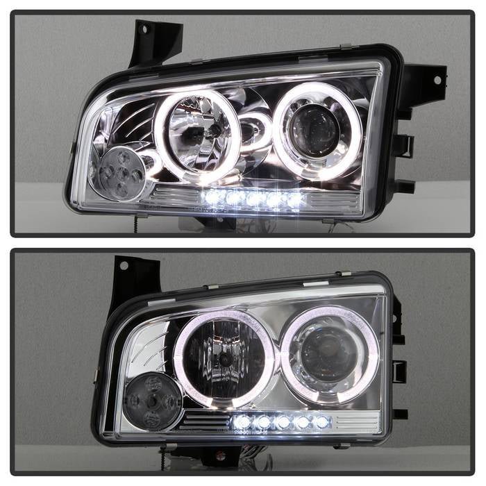 Dodge Charger 06-10 Projector Headlights- Chrome