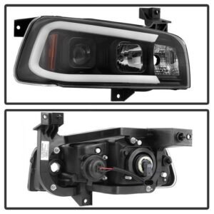 Dodge Charger 06-10 Projector Headlights - Light Bar LED - Black - Image 2