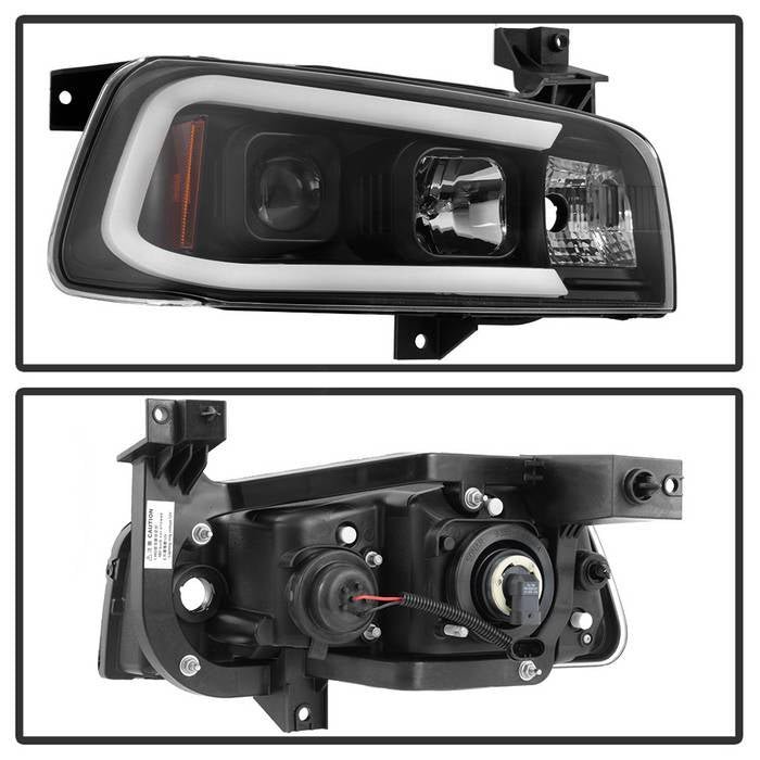 Dodge Charger 06-10 Projector Headlights - Light Bar LED - Black