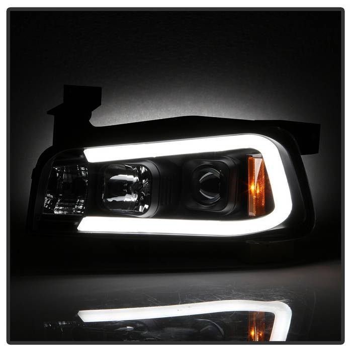 Dodge Charger 06-10 Projector Headlights - Light Bar LED - Black