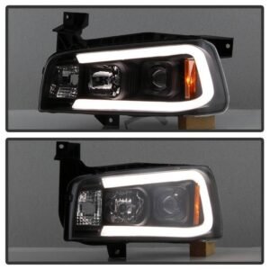 Dodge Charger 06-10 Projector Headlights - Light Bar LED - Black - Image 8