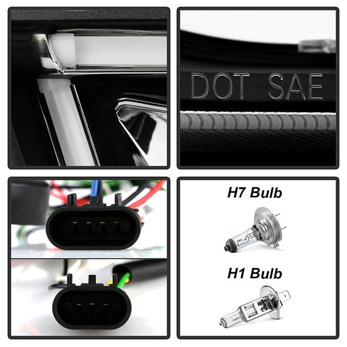Dodge Charger 11-14 Projector Headlights - Light Tube DRL - Black