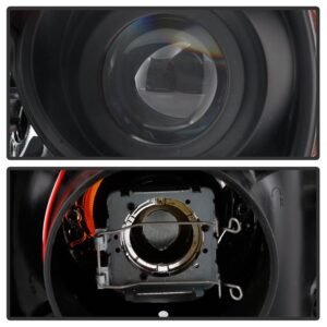 Dodge Charger 11-14 Projector Headlights - Light Tube DRL - Black - Image 3